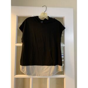 Zelos black hooded pullover sweatshirt unique womens sz small